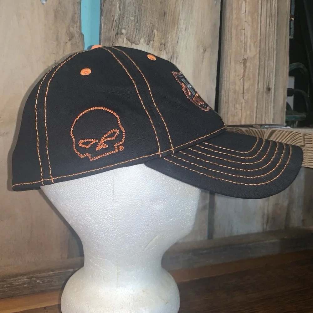 H-DMC Custom Iron‎ Harley-Davidson Motorcycles Skull Fitted Baseball Hat A-Flex